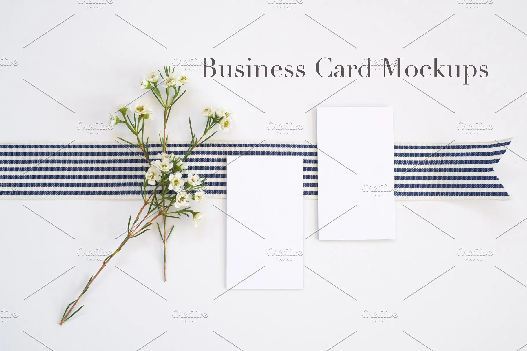 时尚简约企业名片展示样机 Styled Stock | Business Card Mockups插图(4)