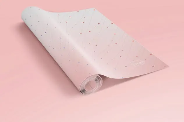 墙纸设计卷轴PSD样机1 Wallpaper Rolled PSD Mockups 01插图(1)