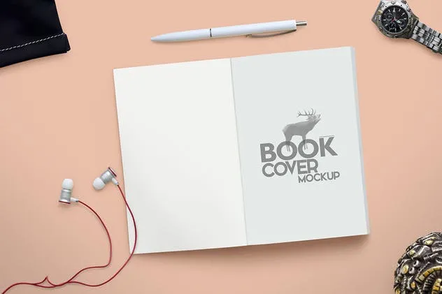 简装书籍封面设计样机模板 Book Cover Mockups Scene插图(3)