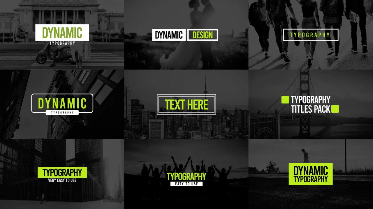 9组简洁动态框字幕特效像素设计精选AE模板