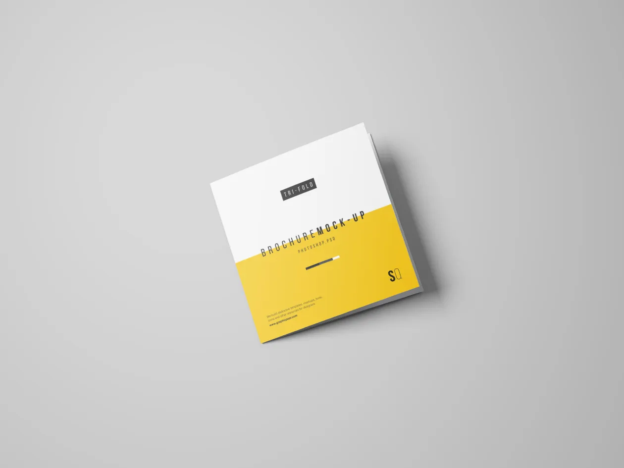 方形三折小册子设计内页印刷效果图样机模板 Square Tri-Fold Brochure Mockup插图(3)