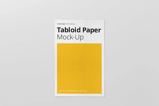 小尺寸报纸传单样机模板 Tabloid Paper Mockup – 11×17插图(6)