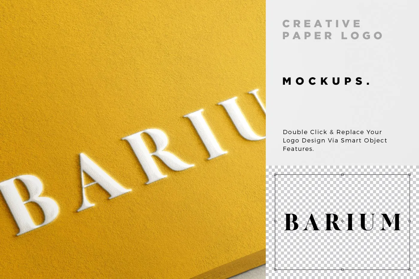 Logo设计压印工艺效果图样机模板 Creative Paper Logo Mockups插图(4)