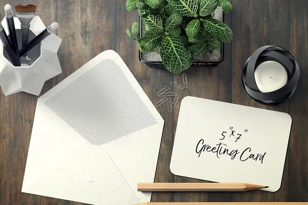 7×5圆角邀请函/贺卡样机套装1 7×5 Rounded Corners Greeting Card Mockup Set 1插图(3)