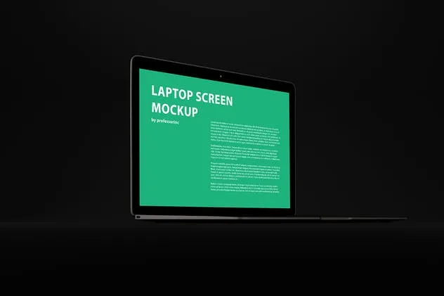 黑色背景MacBook Air笔记本电脑演示样机 Black MacBook Air Mockup插图(2)