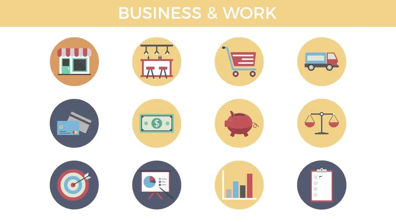 120个动画矢量图标商业展示像素设计精选AE模板