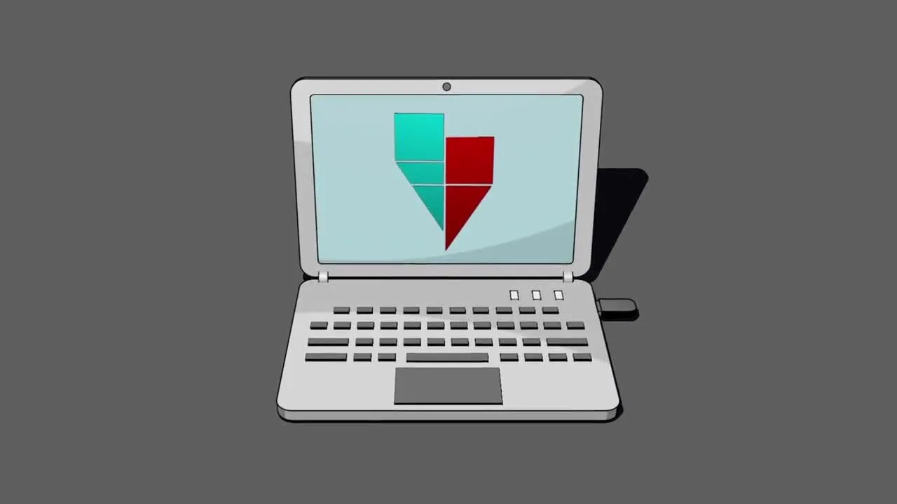 卡通计算机徽标显示像素设计精选AE模板