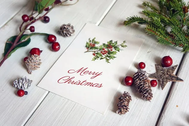 圣诞贺卡海报/传单/贺卡样机 Christmas card poster mockup插图(6)