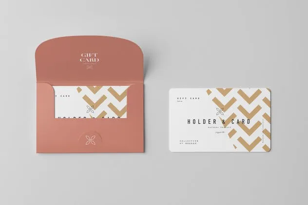 高端商务礼品券邀请函卡片样机模板 Holder & Card Mock-Up插图(5)