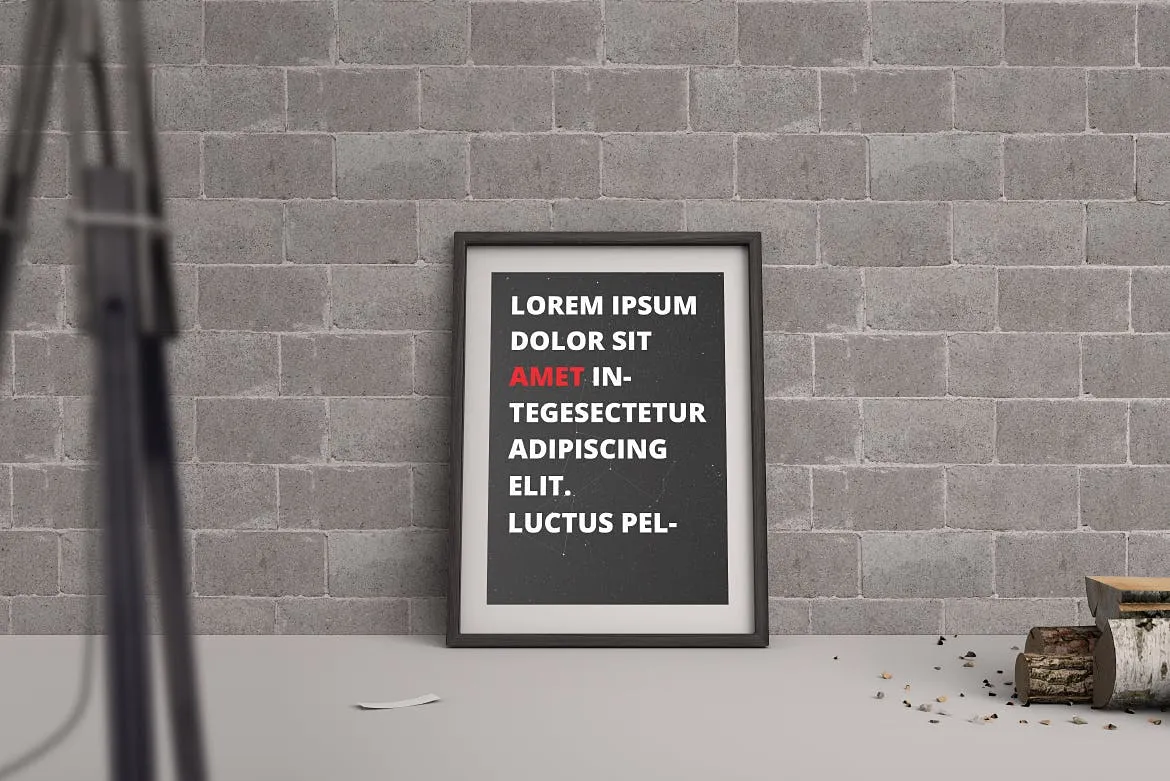 A3/A4规格海报设计画框样机模板 A3 / A4 Poster Mock-up插图(2)