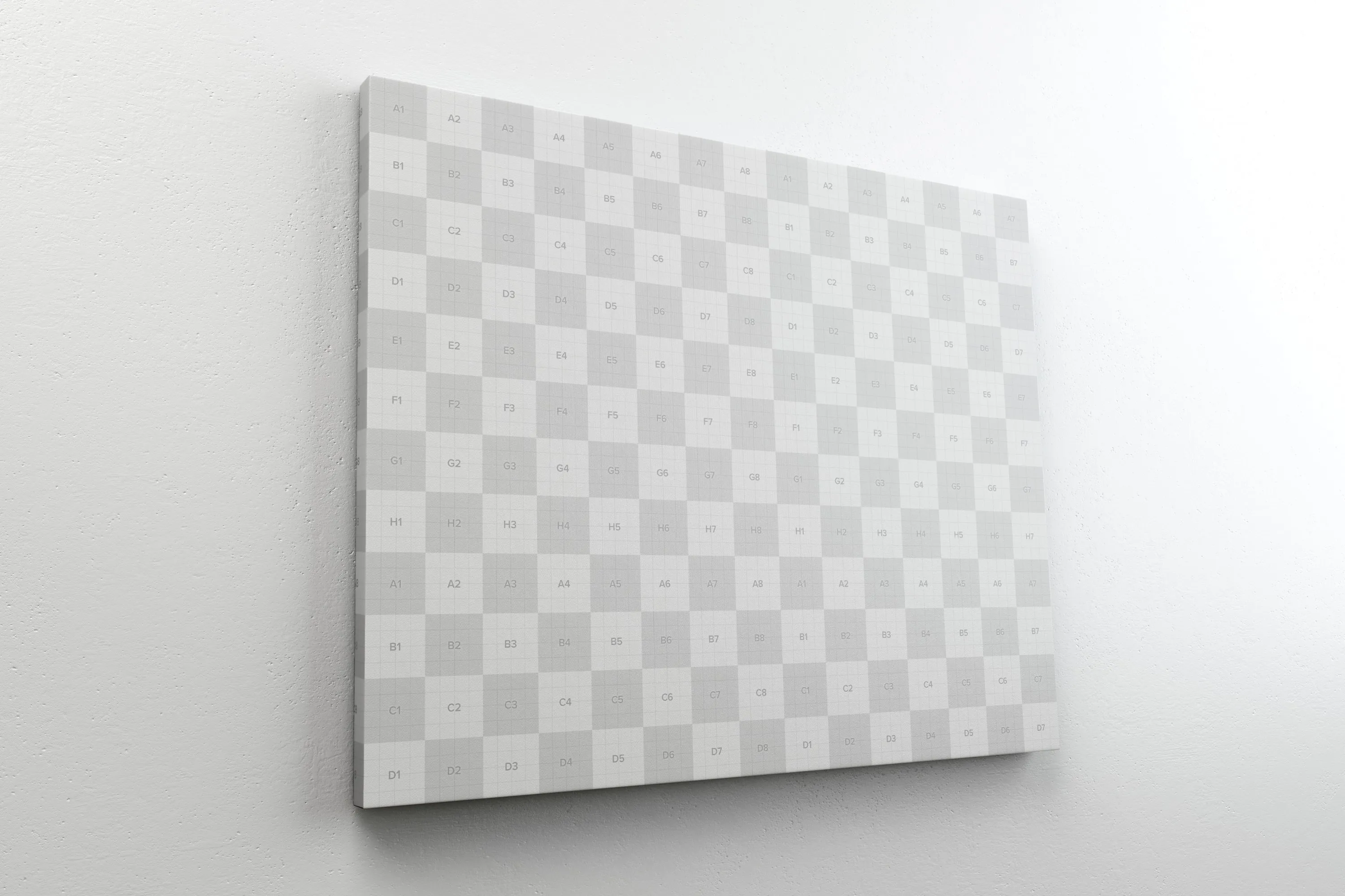 挂墙画布绘画作品展览样机模板 Landscape Canvas Frame Mockup Hanging on Wall in Perspective插图(2)