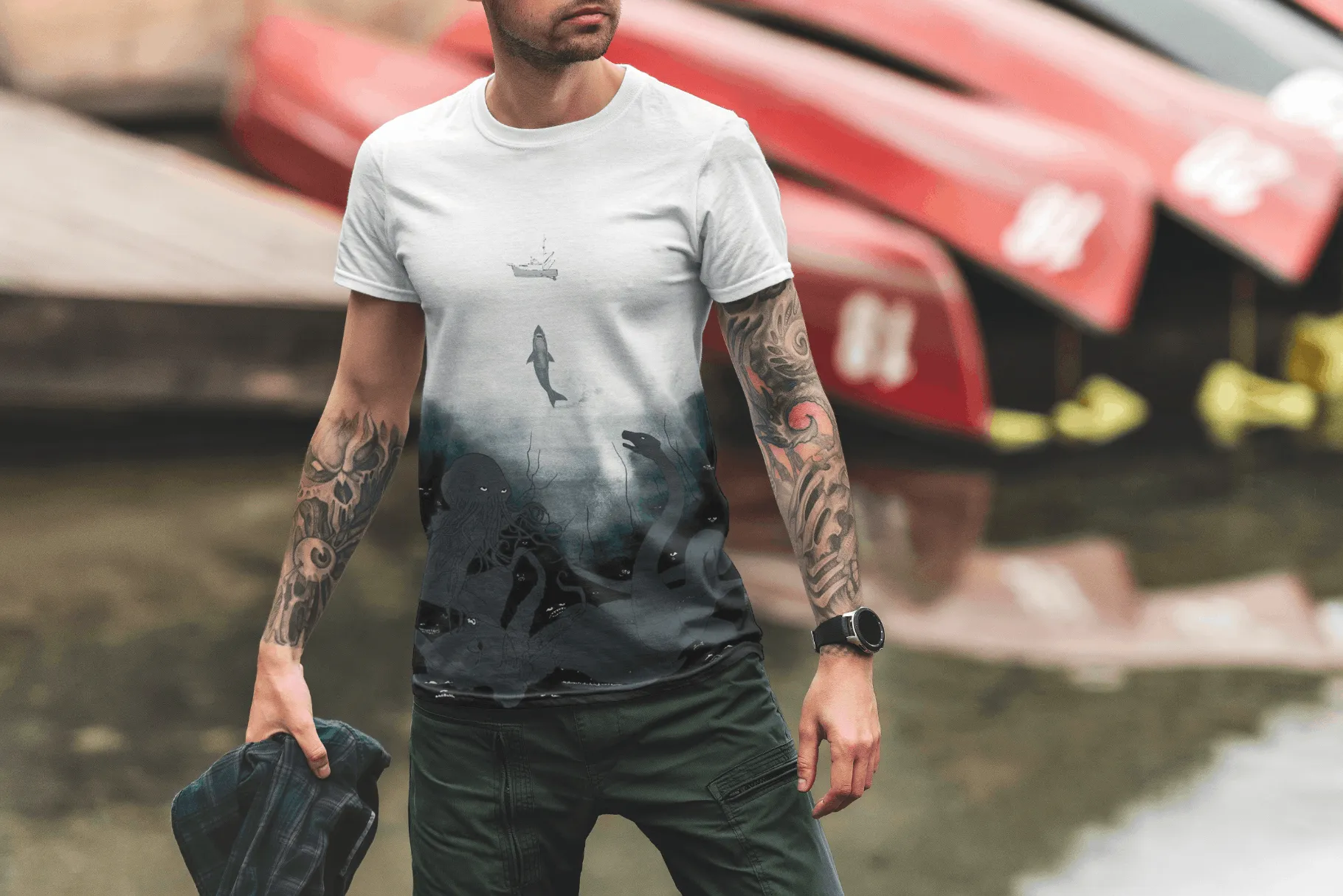 户外场景男士T恤设计效果图样机模板v2 T-Shirt Mockup Adventure  Edition Vol. 2插图(3)