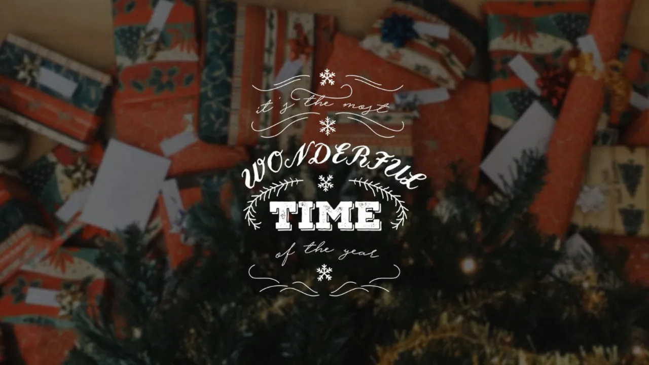 时尚的圣诞新年全屏标题展示像素设计精选AE模板