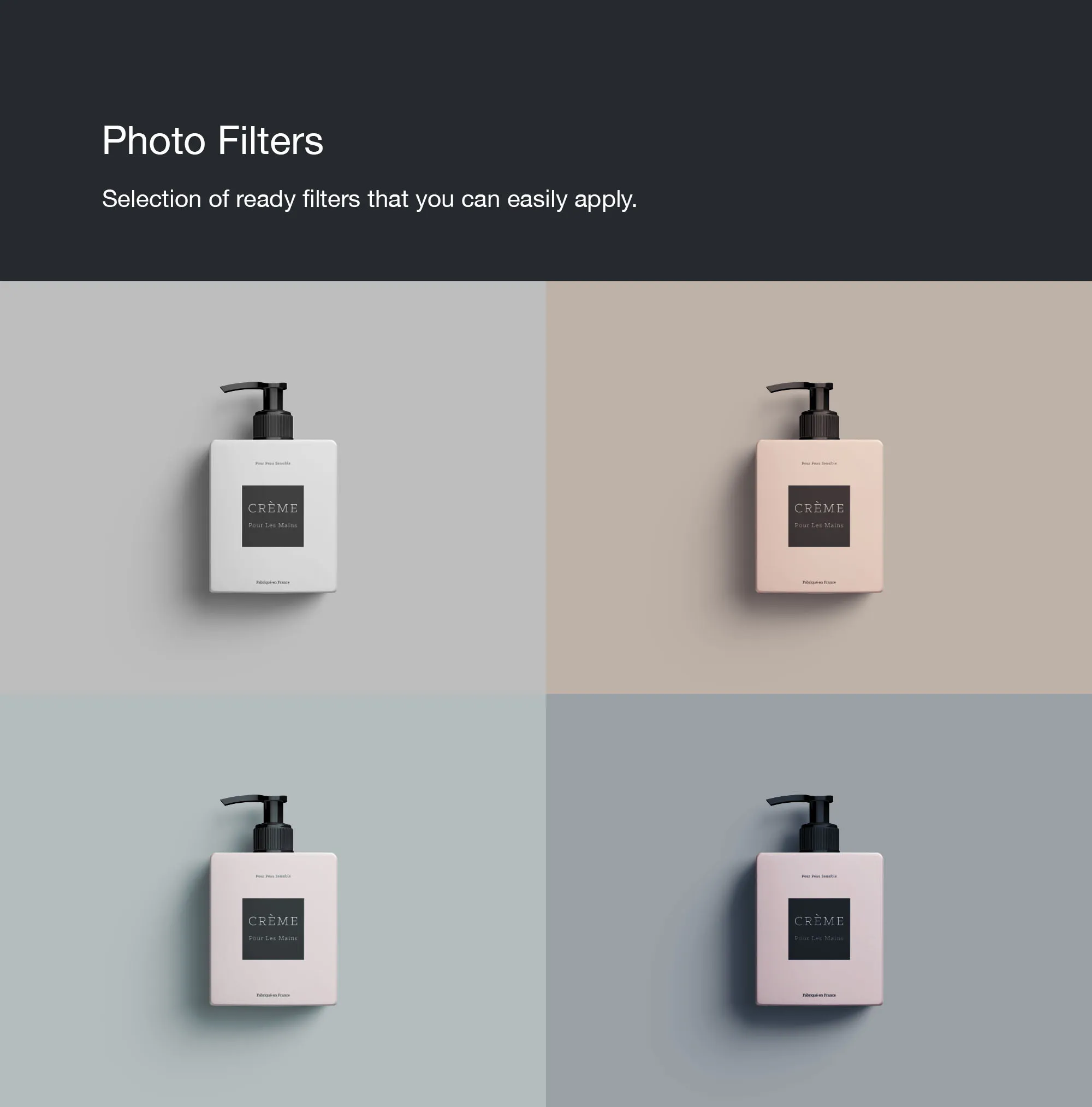 按压式瓶乳液包装外观设计样机模板 Cream Bottle Mockup插图(8)