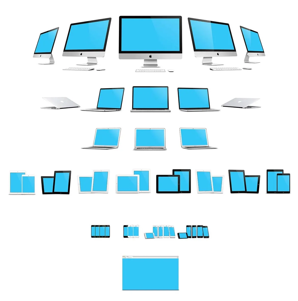 57种不同的苹果手机电脑设备VI样机展示模型mockups插图(1)