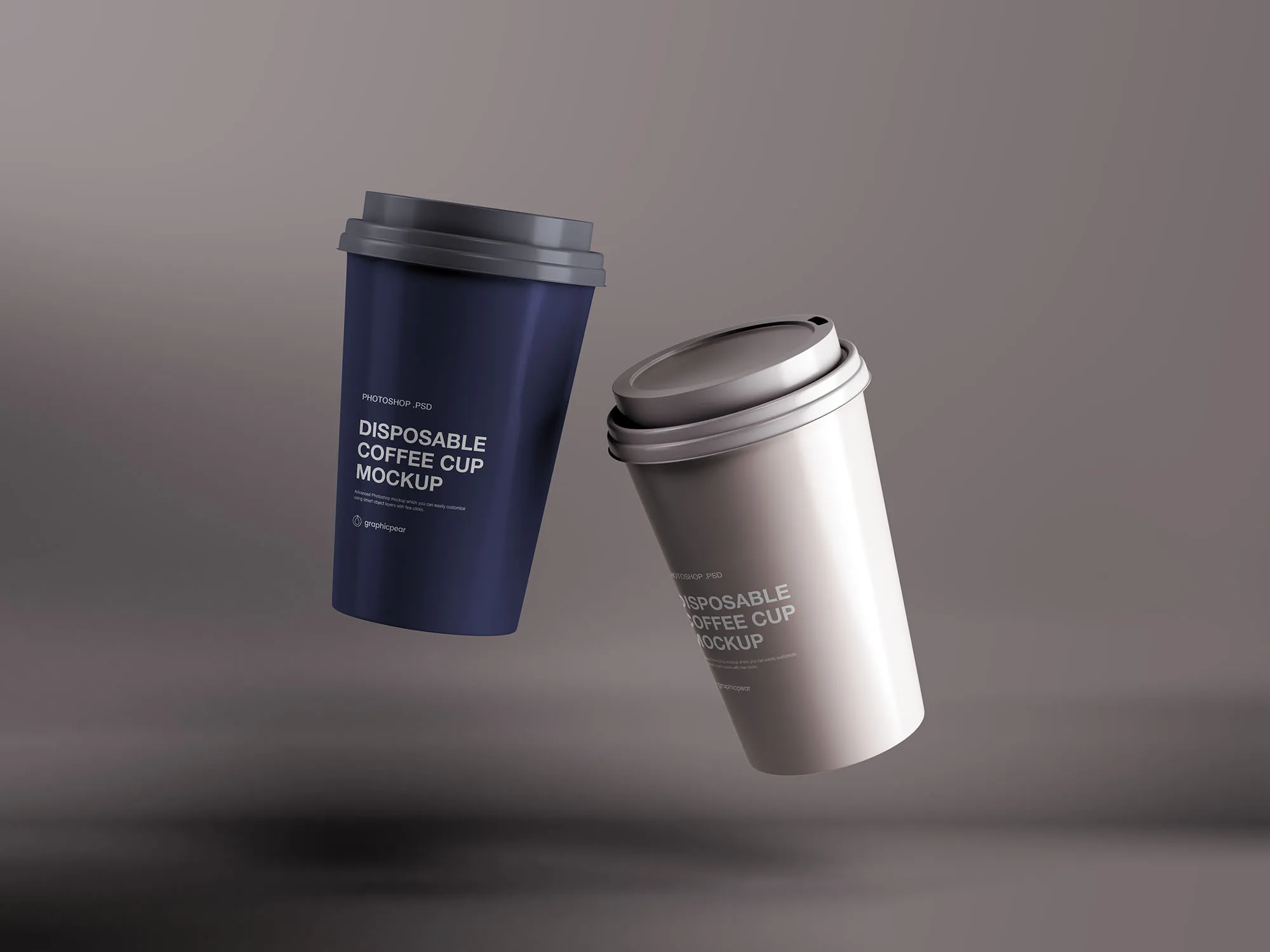 一次性咖啡杯外观设计PSD样机模板 Disposable Coffee Cup Mockup插图