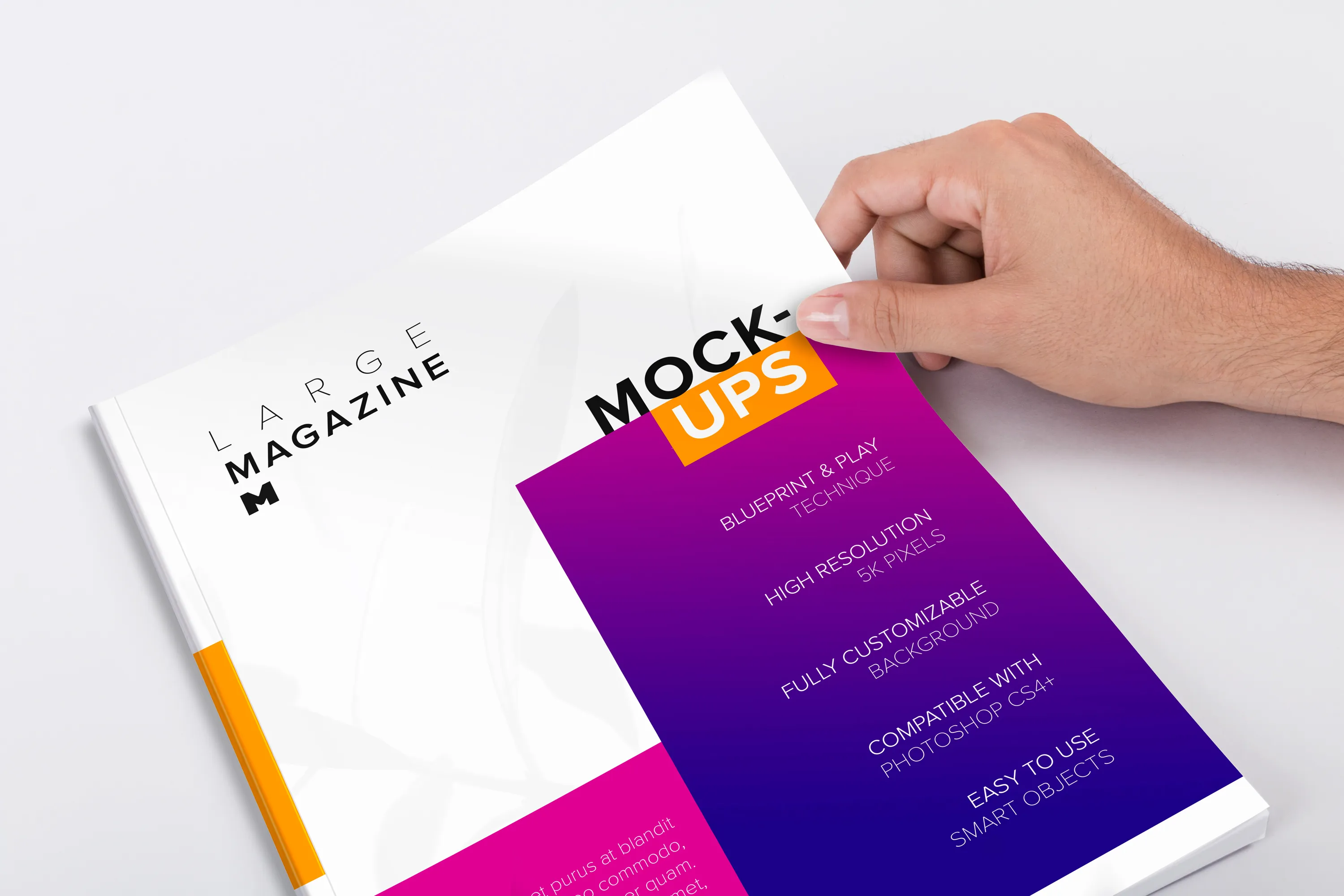 大型杂志封面版式设计印刷效果样机03 Large Magazine Cover Mockup 03插图