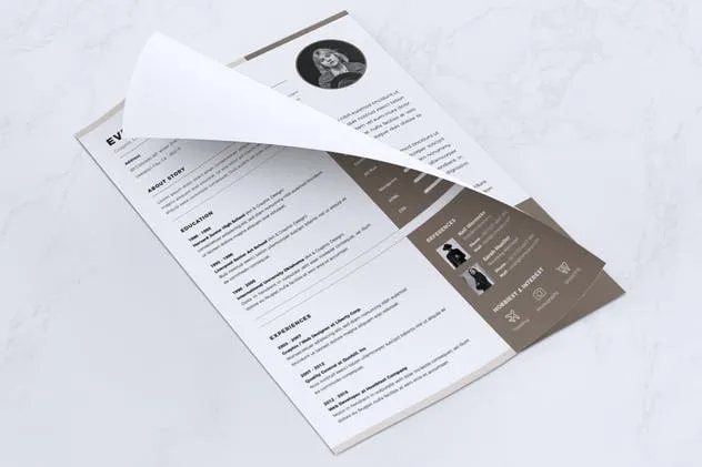 极简主义风设计师简历模板设计 Minimalist CV Resume Vol. 09插图(1)