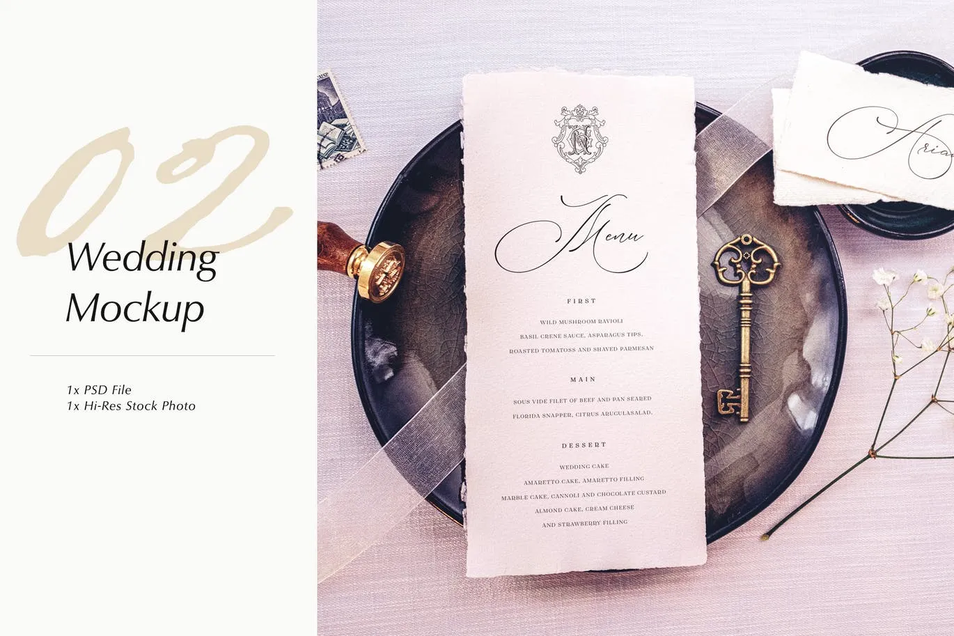 婚礼照片婚礼邀请函优雅风格设计样机像素设计精选模板v02 Wedding Photo Mockup 02