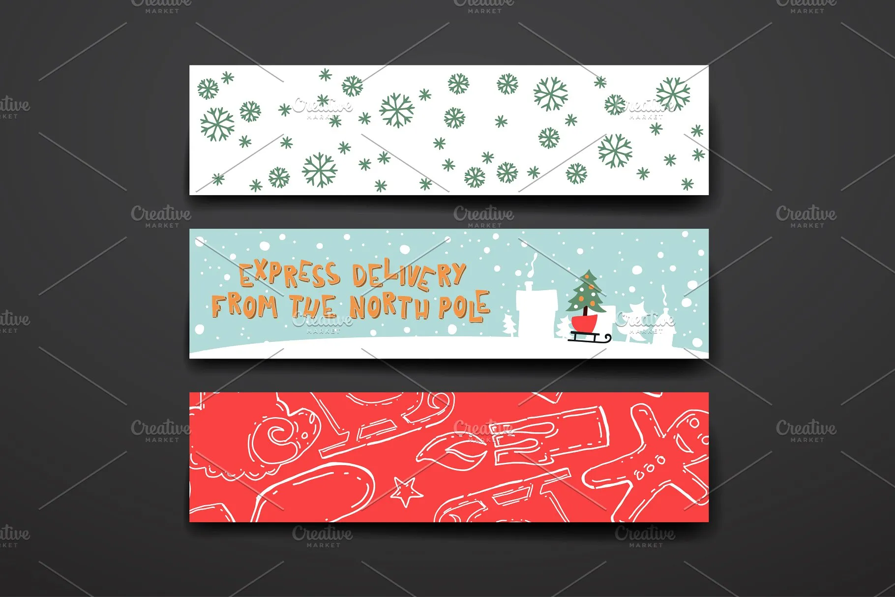 圣诞节日祝贺卡片制作素材 Merry Christmas Card Template插图(1)