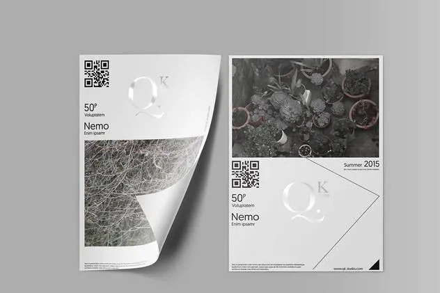 简约A4/A5尺寸海报传单样机V3 A4/A5 Poster-Flyer Mockups V3插图(4)