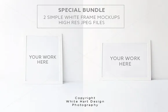 相框画像装裱框架样机 BUNDLE 2 Frames mock ups#8211; Psd+Jpeg