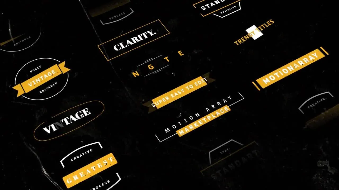 复古风格自我调整标题像素设计精选AE模板