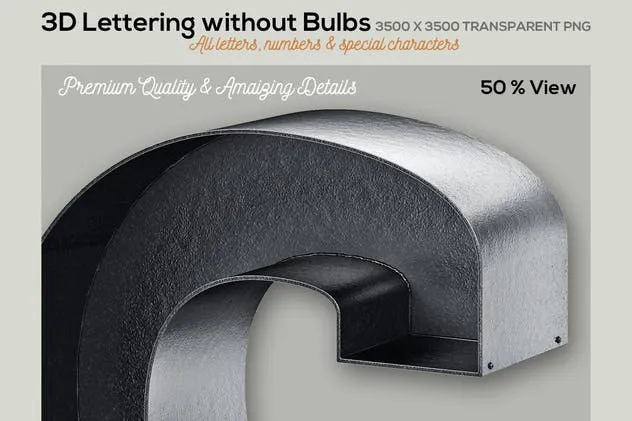 大帐篷灯泡装饰金属字体场景模板5 Marquee Light Bulbs Chaos 5 – Black Lettering插图(2)