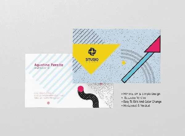 特色流行商务卡（名片）图形模板插图