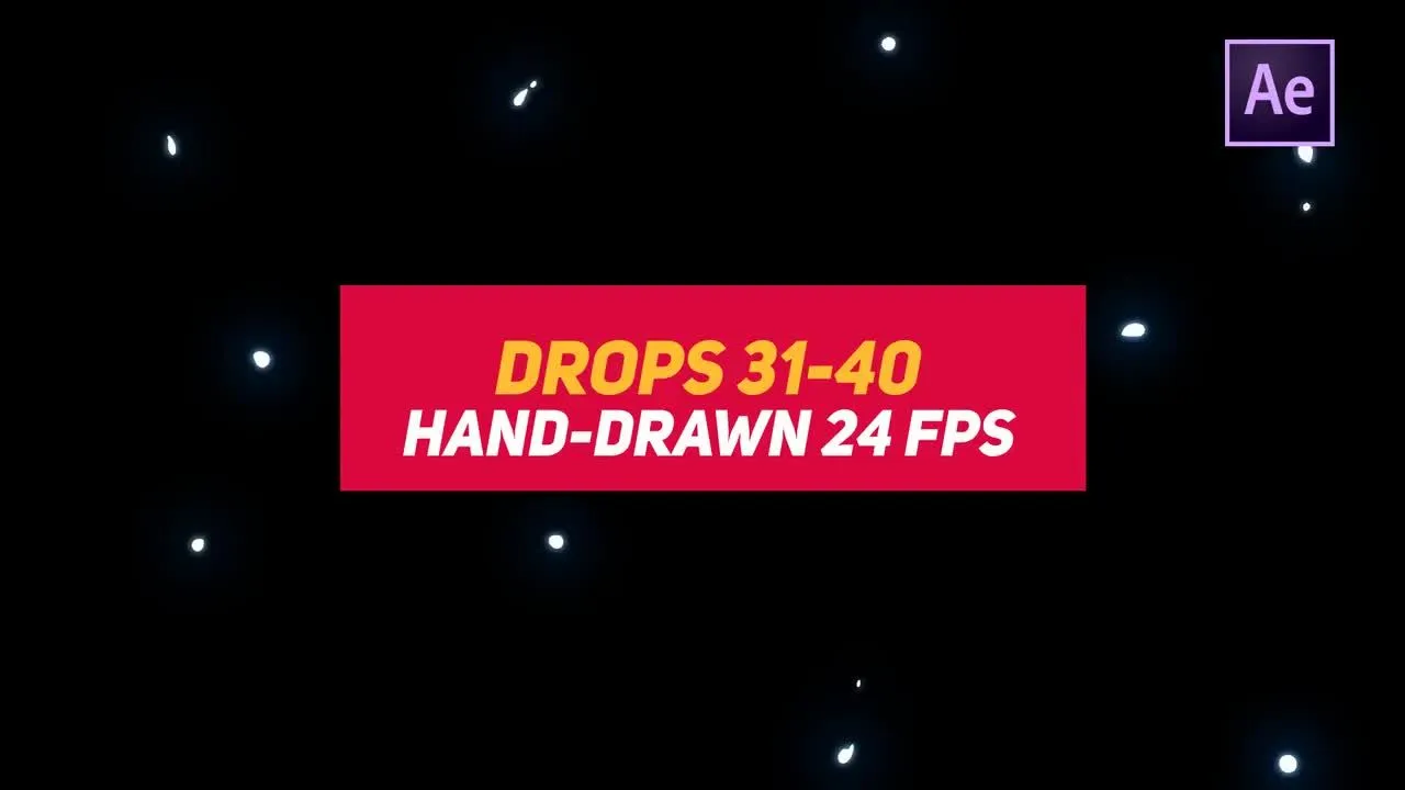 10个创意设计和能量动画的drop元素像素设计精选AE模板