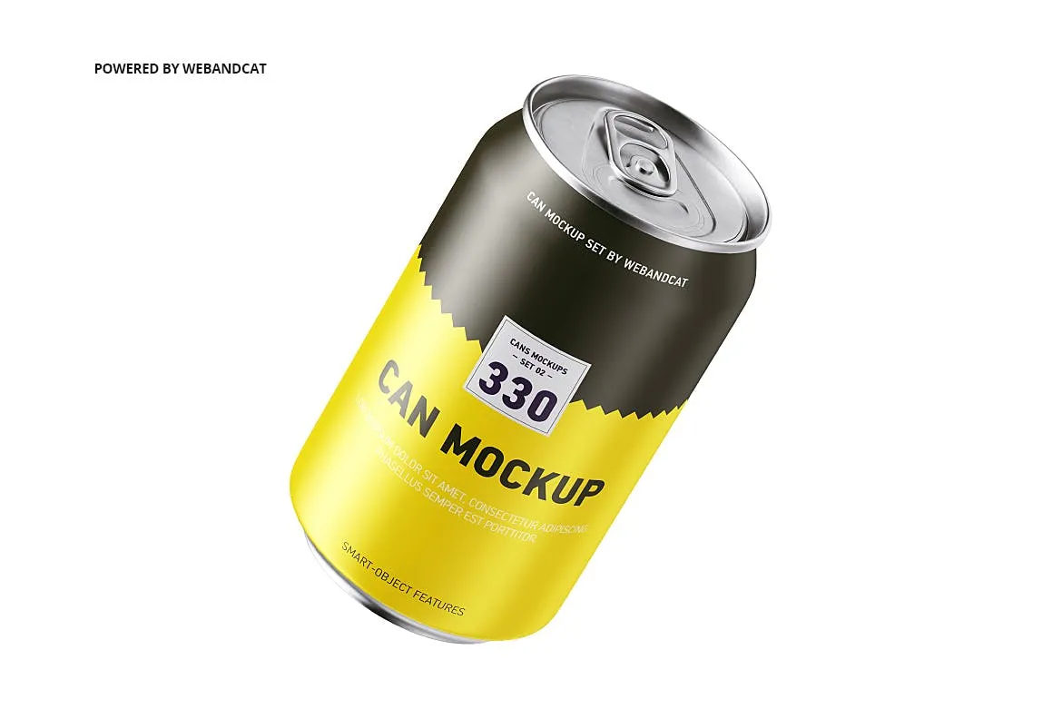 330ML容量易拉罐头外观设计样机模板 330ml Can Mock-up插图(2)