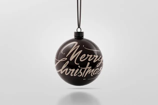 圣诞装饰球样机 Christmas Ball Mockup with Material Options插图(11)