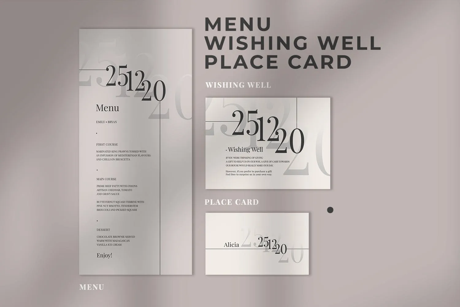 朴实无华风格婚礼邀请设计素材包 Modern Minimalist Wedding Suite插图(3)