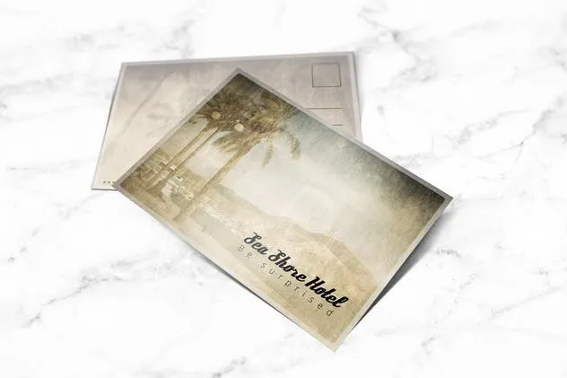 横向明信片/邀请函样机模板 Postcard Landscape Mockup插图(1)