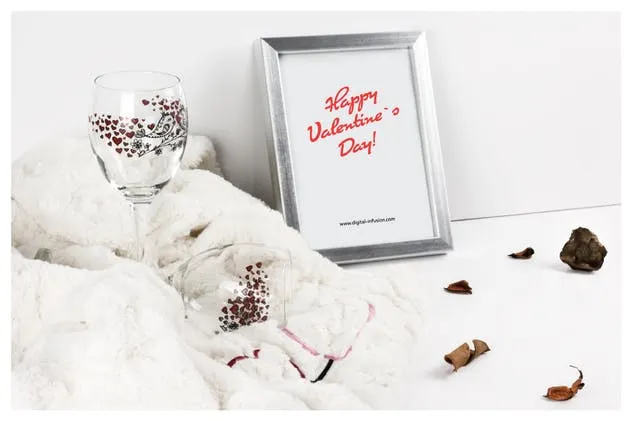 情人节主题画框相框样机模板 Frame Mockup – Valentin`s Day Theme插图(2)