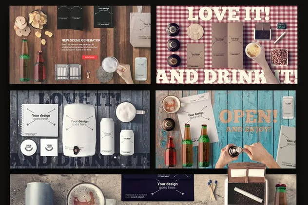 啤酒样机&酒吧巨无霸场景样机模板 Beer & Bar Mockup & Hero Images Scene Generator插图(6)
