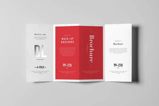 4折页小册子传单样机模板 4xDL Brochure Mock-up插图(5)