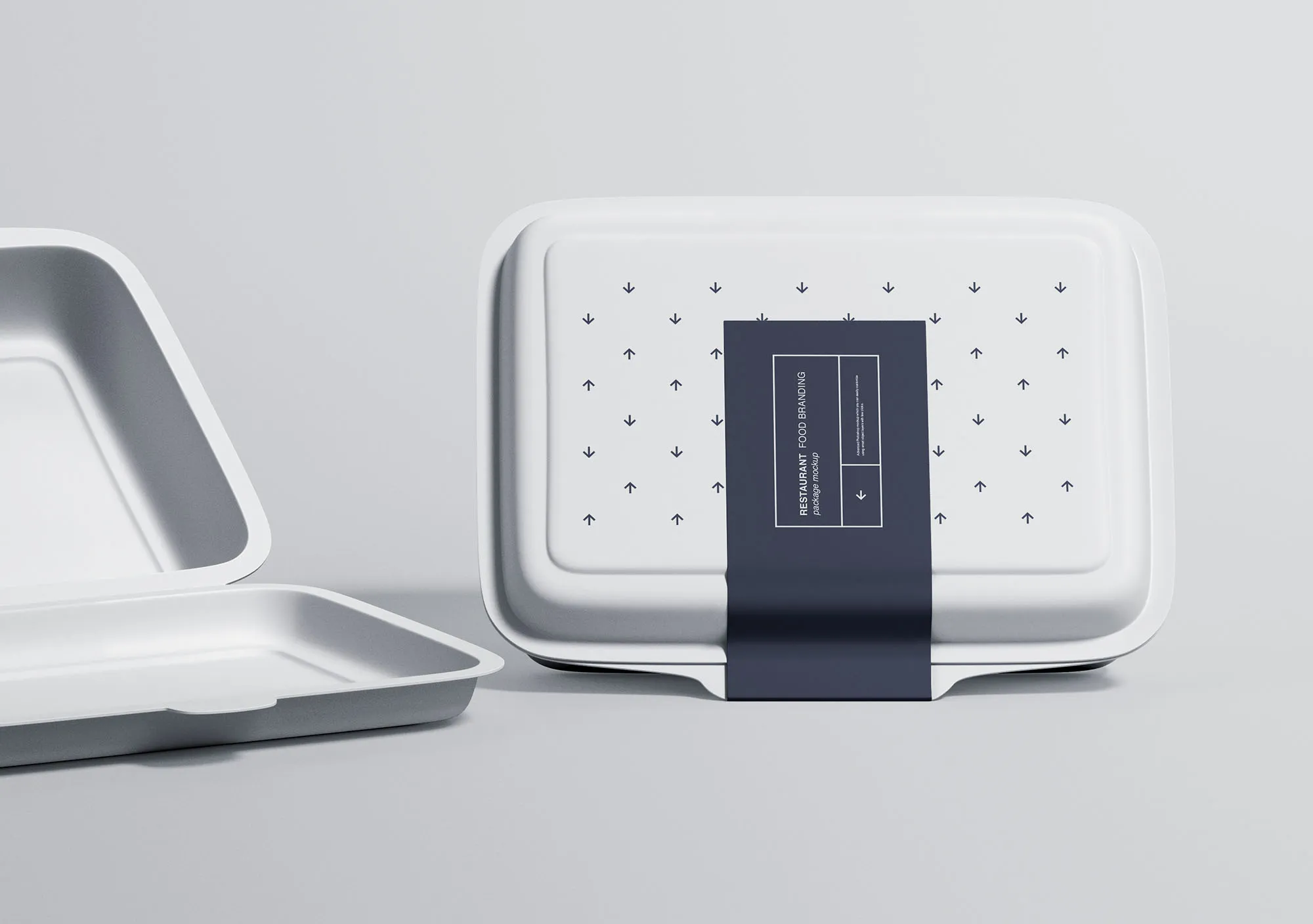 高端餐厅外带外卖包装盒设计图素材库精选模板 Restaurant Food Packaging Mockup插图(1)