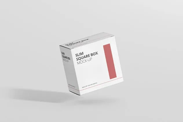 方形薄纸盒包装盒样机 Package Box Mockup – Slim Square插图(1)