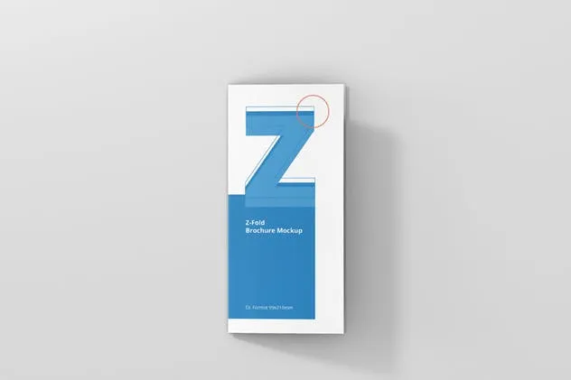 高品质DL三折页宣传册样机模板 DL Z-Fold Brochure Mockup – 99x210mm插图(8)