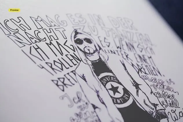 设计草图展示样机合集 Illustration Sketch Logo Close-Up Mock-Ups插图(4)