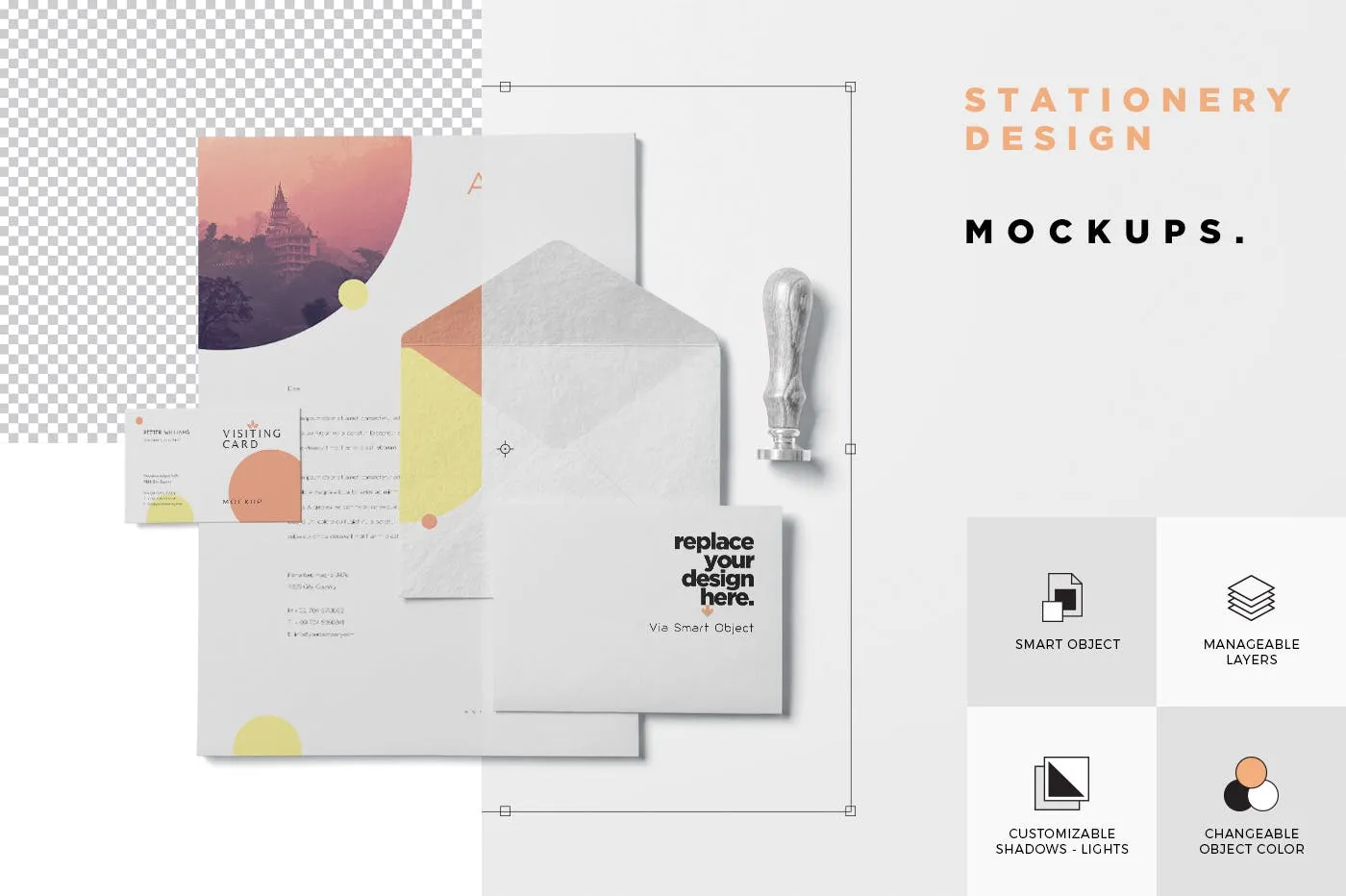 品牌VI体系设计方案办公用品预览图样机模板 5 Stationery Design Mockups插图(6)