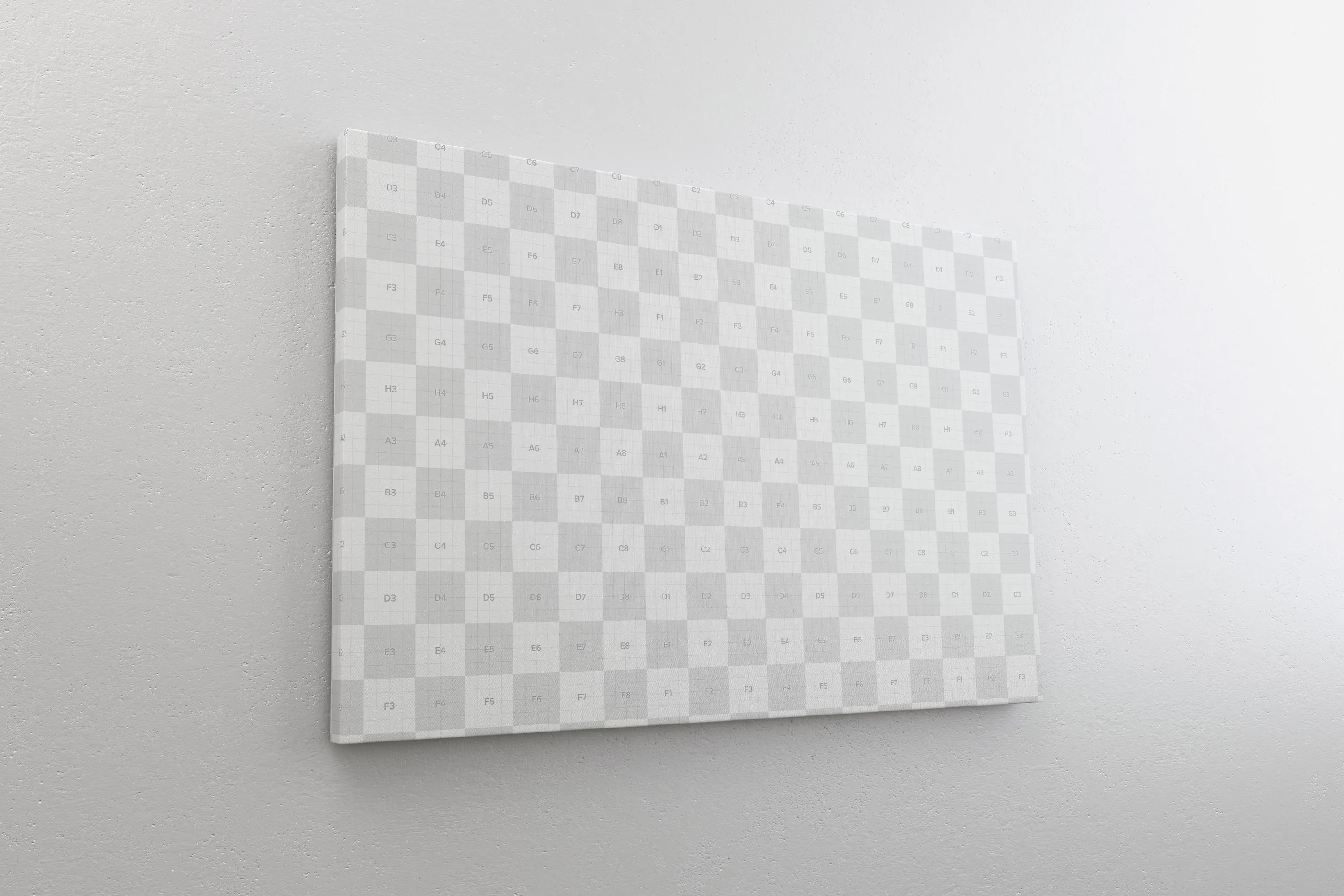 油画艺术作品挂墙帆布画布左视图样机 3:2 Landscape Canvas Mockup Hanging on Wall, Left View插图