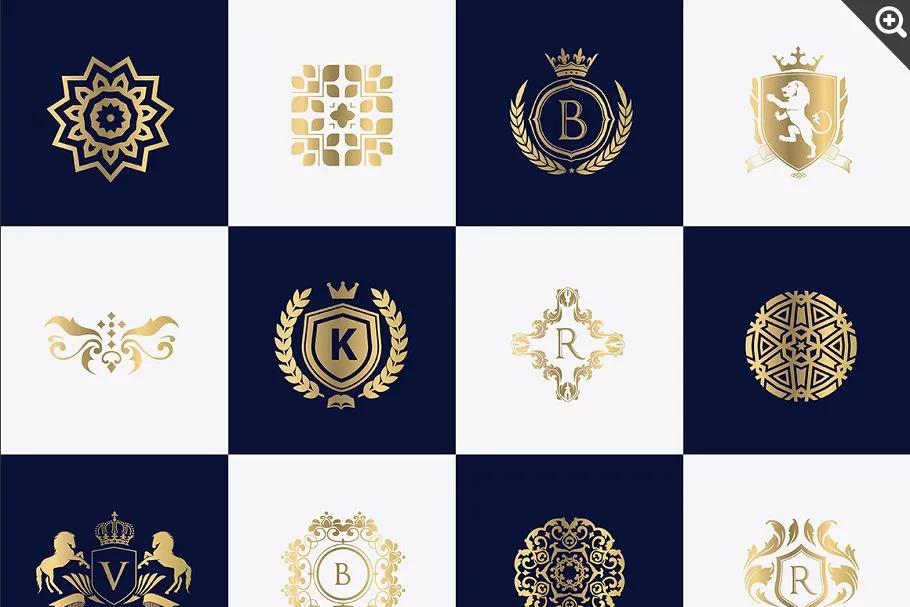 32款奢华品牌logo模板(PSD) 32 Luxury logo set (PSD)插图(1)