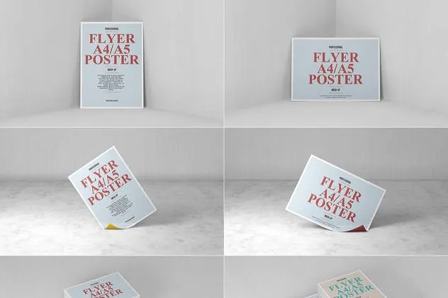 A4/A5纸张规格海报传单样机 A4 / A5 Poster Flyer Mock-up插图(3)