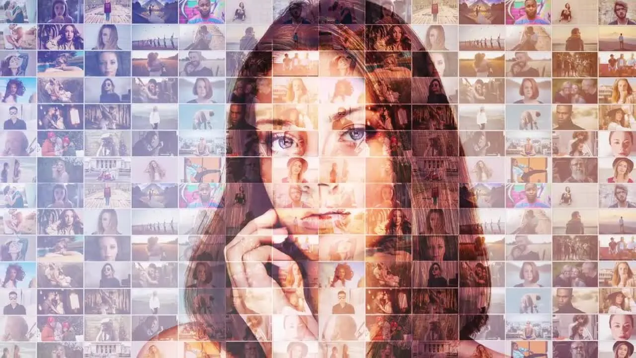 三维方块马赛克照片展示像素设计精选AE模板