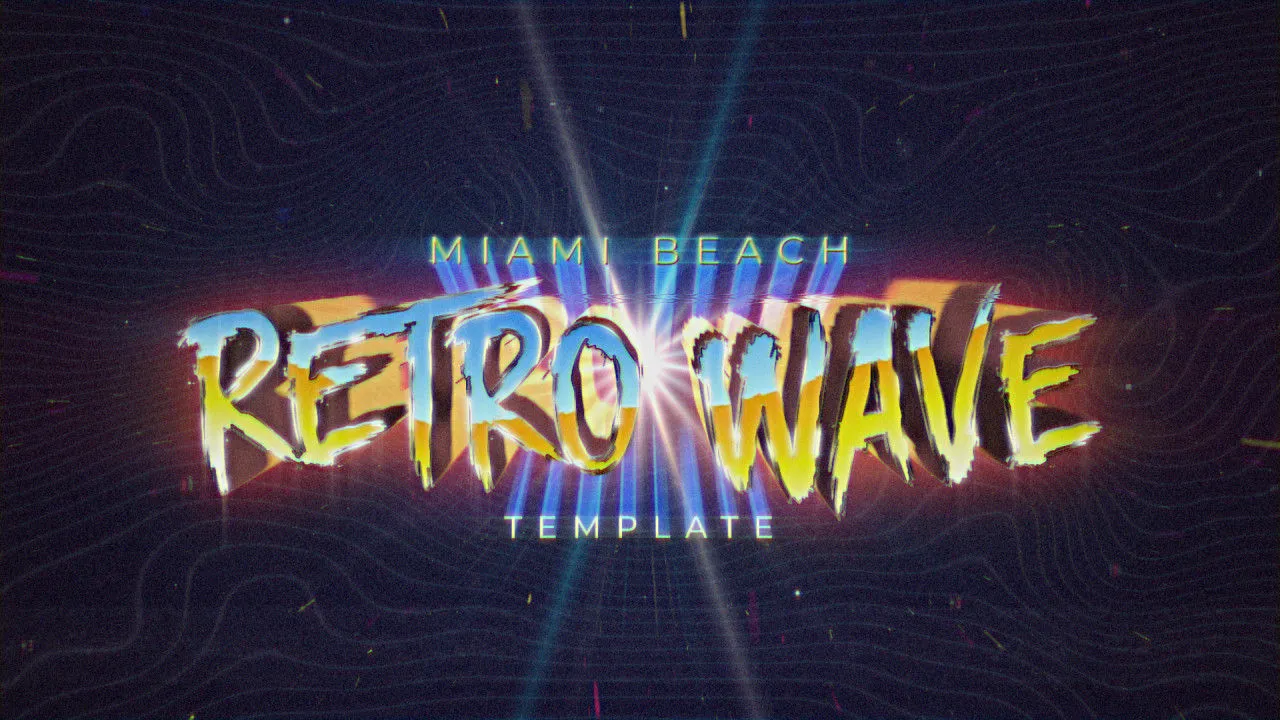 复古波浪介绍像素设计精选AE模板