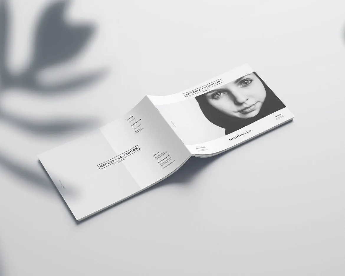 现代简约设计风格横版产品手册/画册设计模板 Lookbook Landscape插图(1)