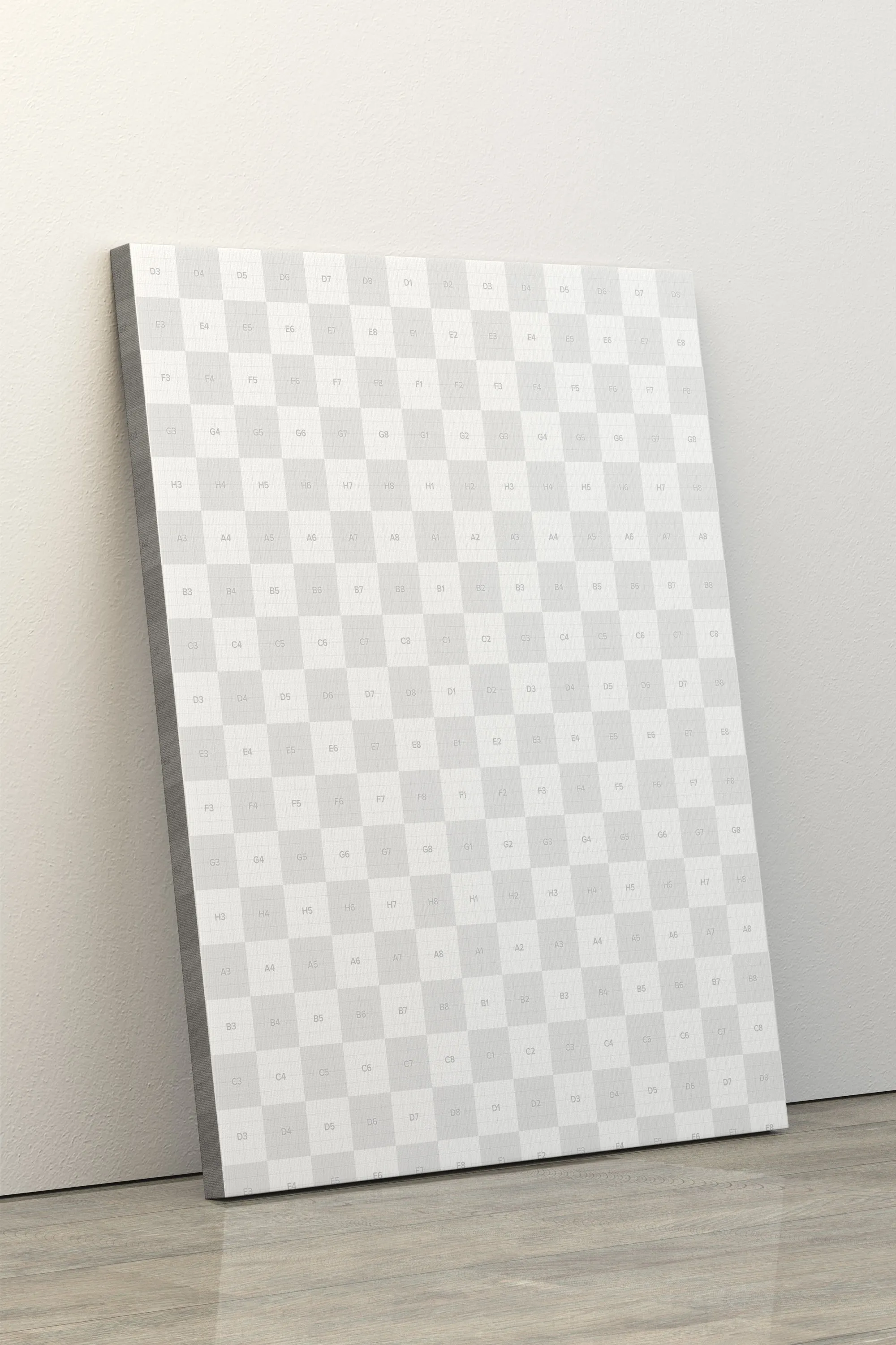 画像/人像/绘画展览画布样机模板 Portrait Canvas Frame Mockup Leaning on Wall插图(1)