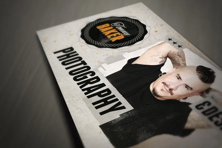 特色垃圾摇滚风格名片模板 Grunge Business Card Template 01插图(2)